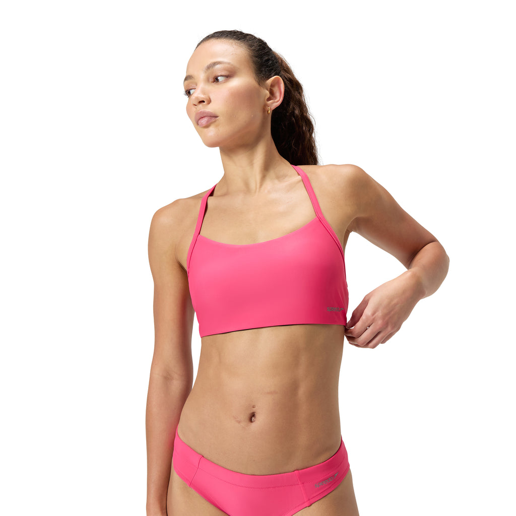 Bikinitop Solid Racerback Mörkrosa
