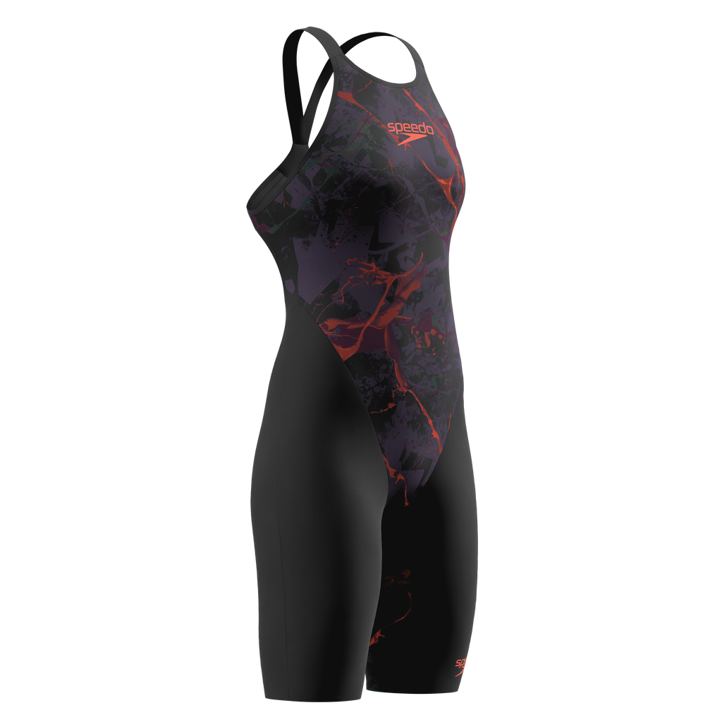 Fastskin LZR Pure Valor 2.0 Printed Openback Kneeskin Black/Red